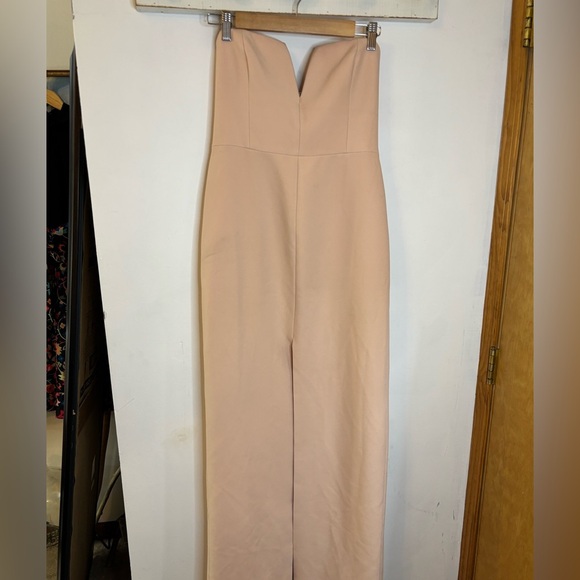BCBGMaxAzria Blush Neutral Strapless Straight Maxi Formal Gown - Picture 11 of 13